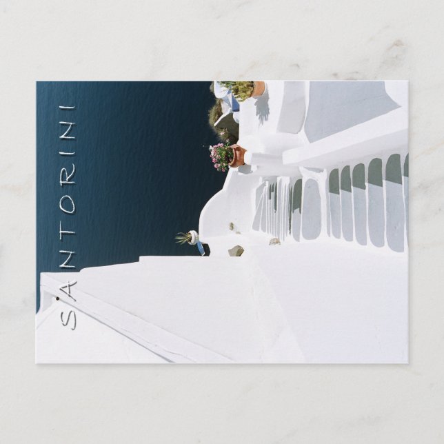 Cartão Postal Santorini da ilha grega (Frente)