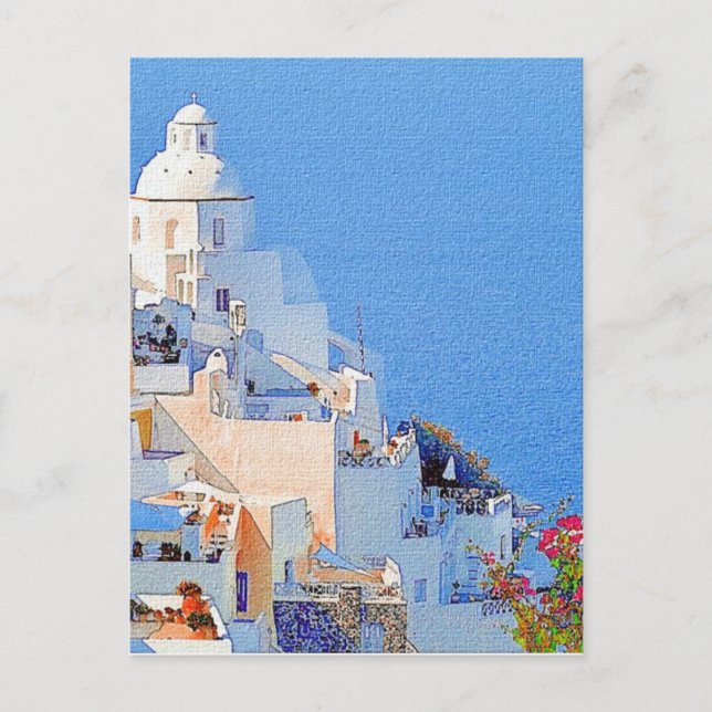 Cartão Postal "Santorini, Grécia" (Frente)