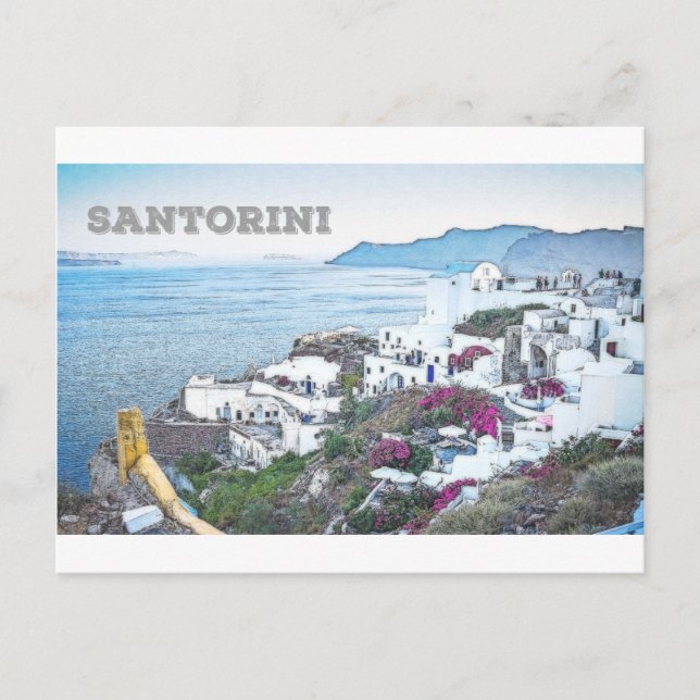 Cartão Postal Santorini, Grécia (Frente)