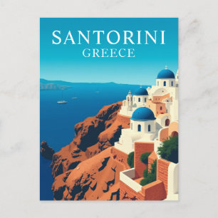 Cartão Postal Santorini, Grécia da Casa Branca, Viagem da