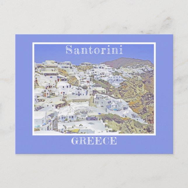 Cartão Postal Santorini, Grécias/icônicos edifícios brancos (Frente)