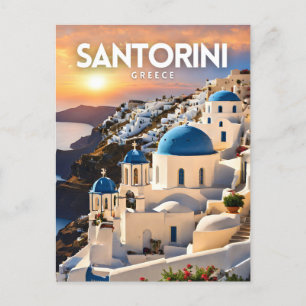 Cartão Postal Santorini Nostalgic Viagem
