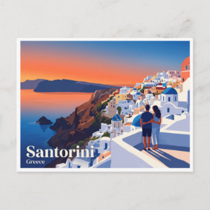 Cartão Postal Santorini Oia Grécia