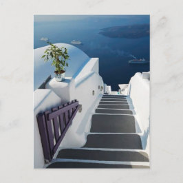 Cartão Postal Santorini Oia Steps, Grécia