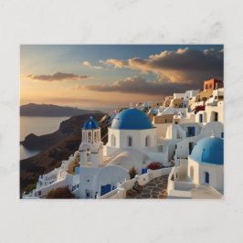 Cartão Postal Santorini Sunset Bliss