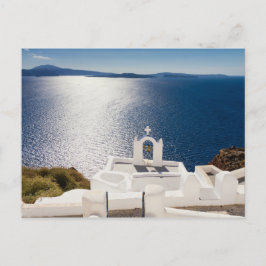 Cartão Postal Santorini - Torre de celular no cartão-postal Oia