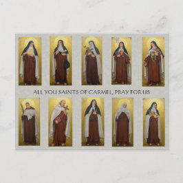 Cartão Postal Santos de Carmelite Religiosos Pinturas de Freira