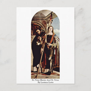 Cartão Postal Santos Pedro Mártir e Vito Por Lorenzo Lotto