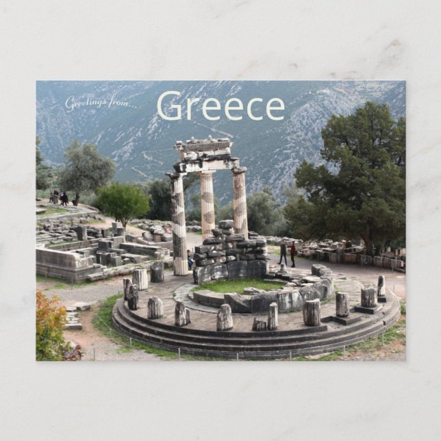 Cartão Postal Santuário Athena Pronaia na Grécia Delphi (Frente)