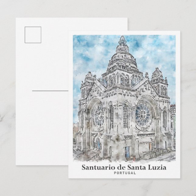 Cartão Postal Santuário de Papais noeis Luzia Portugal Viagem (Frente/Verso)