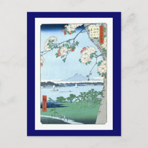 Cartão Postal Santuário Suijin Massaki Hiroshige Arte Japonês Fi