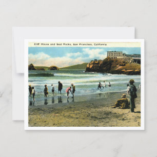 Cartão Postal São Francisco CA Cliff House and Rocks 1920