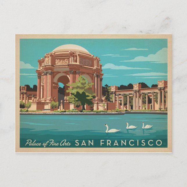 Cartão Postal São Francisco, CA - Palácio de Belas Artes (Frente)