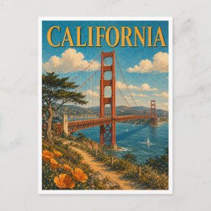 Cartão Postal São Francisco Califórnia Golden Gate GeoSaga