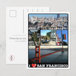 Cartão Postal São Francisco - I Love - United States -