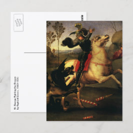 Cartão Postal São Jorge lutando contra o Dragão de Rafael Sanzio