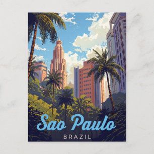 Cartão Postal São Paulo Brasil Paisagem Tropical