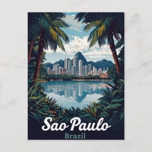 Cartão Postal São Paulo Brasil Paisagem Urbana Tropical