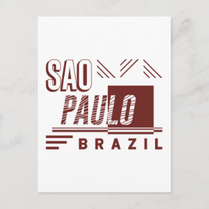 Cartão Postal São Paulo Brasil Tipografia Urbana Moderna Design