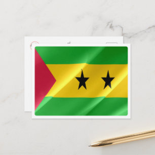 Cartão Postal São Tomé e Príncipe - Bandeira de Ondas -
