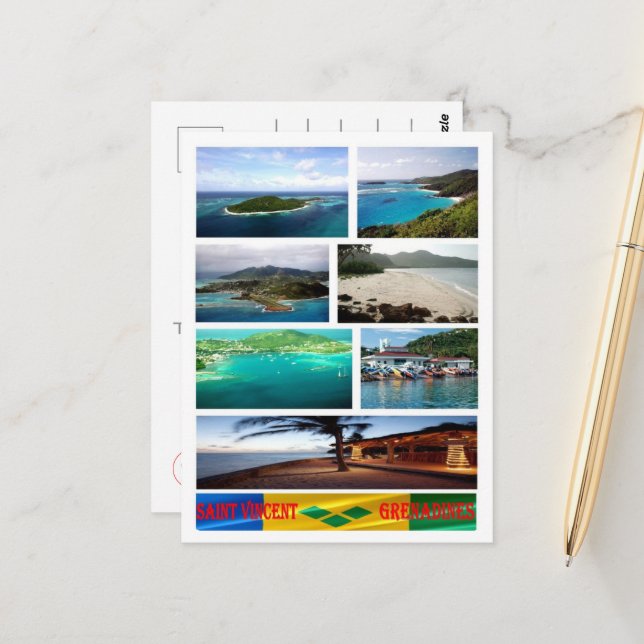 Cartão Postal São Vicente e Granadinas - Mosaico - (Frente/Verso In Situ)