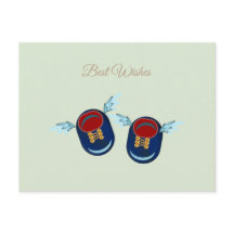 Sapatos azuis e vermelhos alados fofos