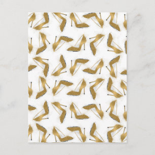 Cartão Postal Sapatos cool e modernos de salto alto com glitter 