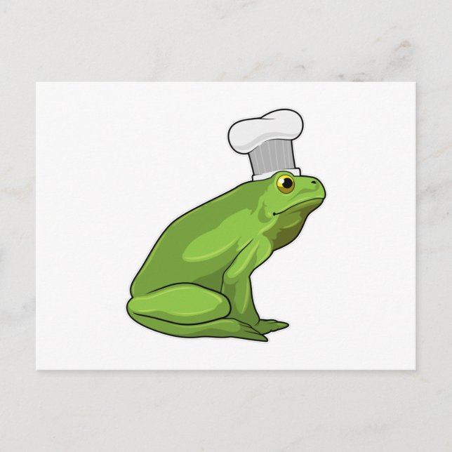 Cartão Postal Sapo como cozinheiro com chapéu de chef (Frente)