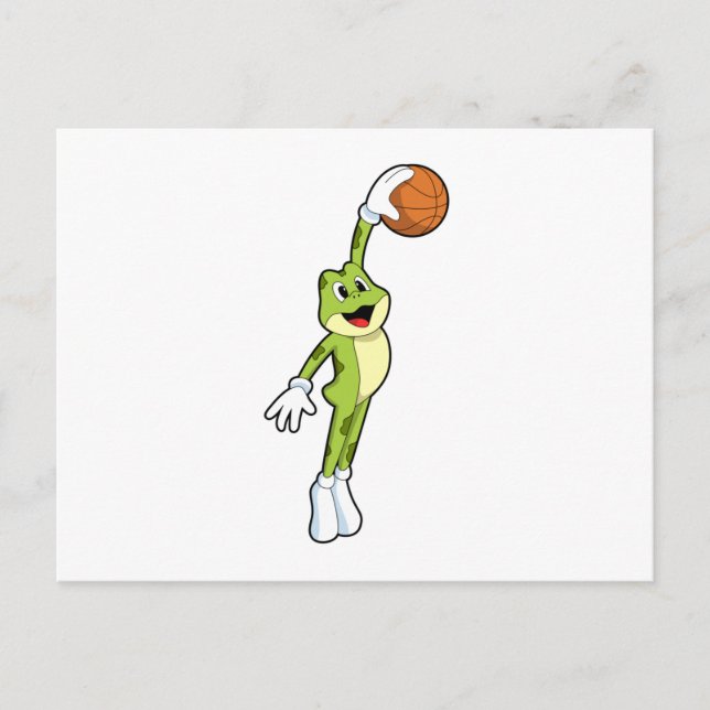 Cartão Postal Sapo como jogador de basquete com basquete.PNG (Frente)