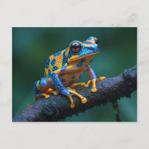 Cartão Postal Sapo de Árvore Amarela e Azul