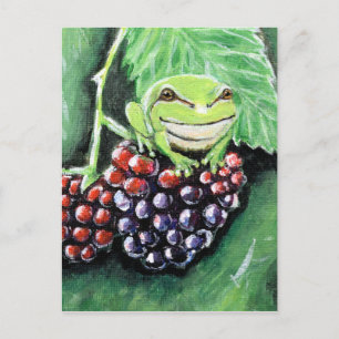 Cartão Postal Sapo de árvores pequenas em uma pintura de Blackb