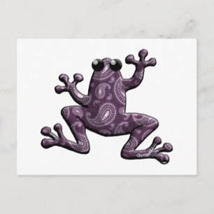 Cartão Postal Sapo de Paisley de Lavanda Roxo