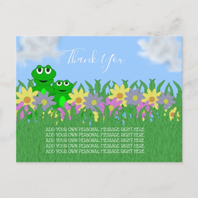 Cartão Postal Sapo de Primavera Obrigado (Frente)