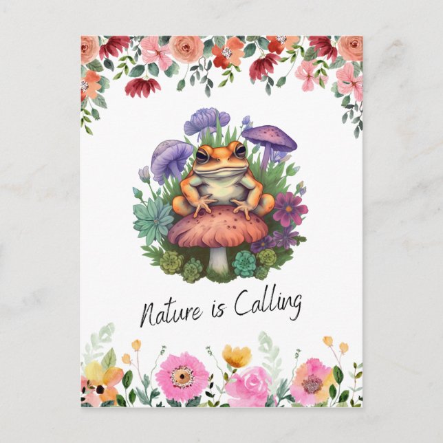 Cartão Postal Sapo e Cogumelo (Frente)