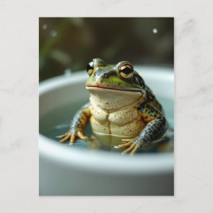 Cartão Postal Sapo engraçado na arte de berçário de banho