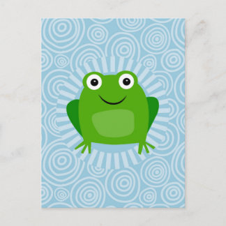 Cartão Postal Sapo Engraçado - Sapo Bonito no Azul