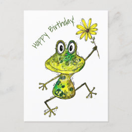 Cartão Postal Sapo Feliz Caprichoso Fofo