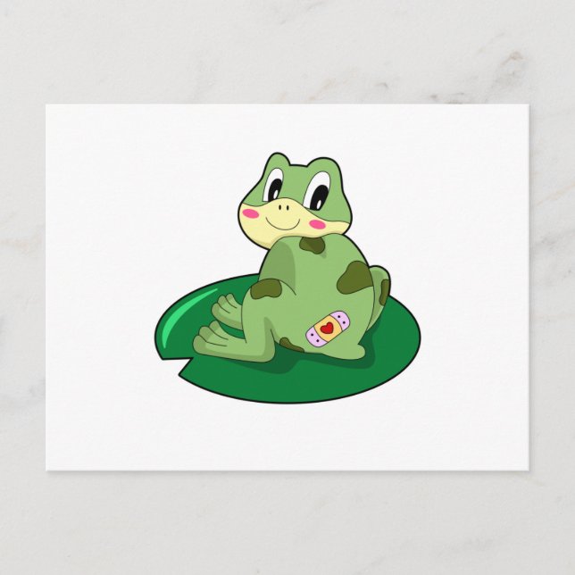 Cartão Postal Sapo Folha Coração Gesso (Frente)
