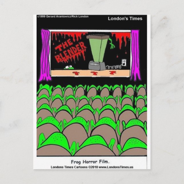Cartão Postal Sapo Horror Filme Engraçado Camisetas Mágicas Cart (Frente)