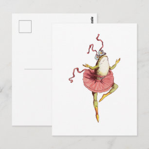 Cartão Postal Sapo malabarista, ilustração engraçada de animal v