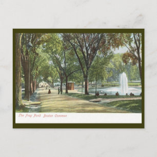 Cartão Postal Sapo Pond, Boston Common c1910 Vintage