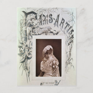 Cartão Postal Sarah Bernhardt no papel de Marion Delorme