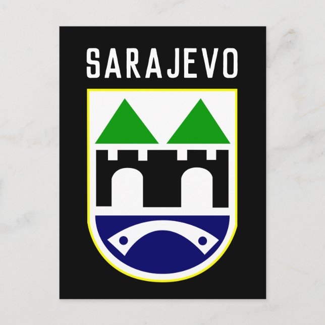 Cartão Postal Sarajevo casaco de armas, Bósnia e Herzegovina (Frente)