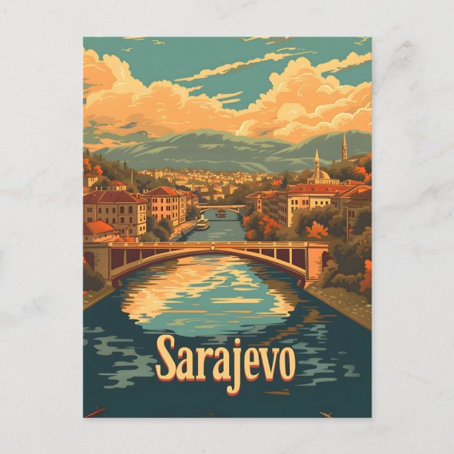 Cartão Postal Sarajevo Vintage (Frente)
