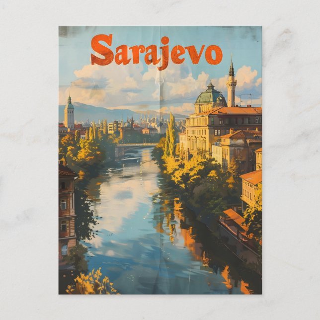 Cartão Postal Sarajevo Vintage (Frente)