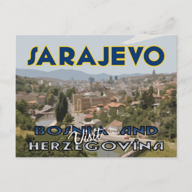 Cartão Postal Sarajevo, Visita a Bósnia e Herzegovina (Frente)