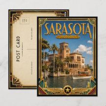 Sarasota Flórida Arte Deco Vintage Era de Ouro