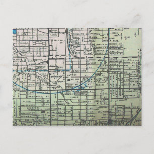 Cartão Postal Sarasota, Mapa do Vintage da FL