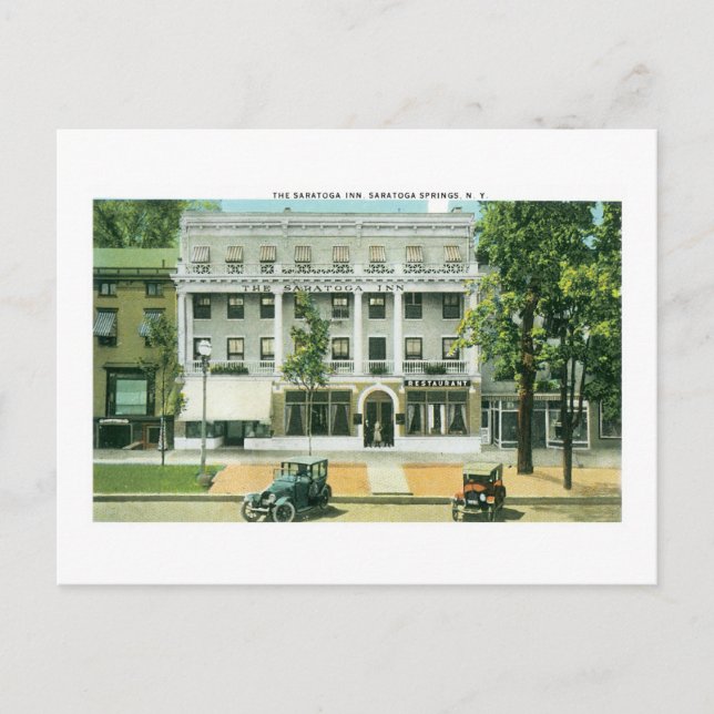 Cartão Postal Saratoga Inn, Saratoga Springs, NY (Frente)