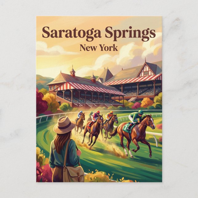Cartão Postal Saratoga Race Course EUA (Frente)
